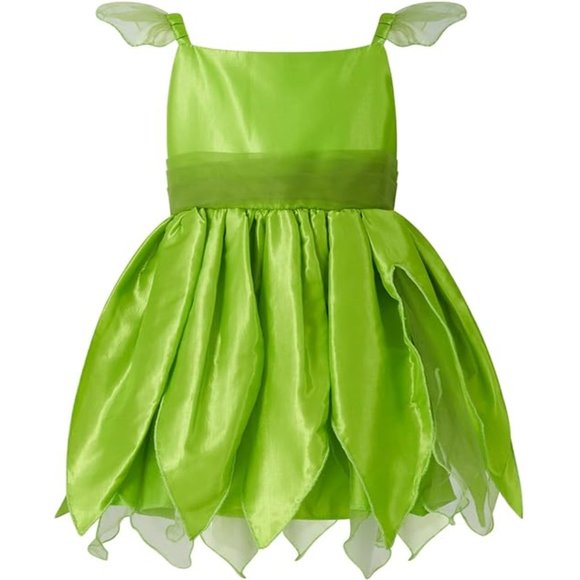 Green Tinkerbell Dress - Little Girls Green Mini Dress - Birthday Gift - Picture 1 of 7